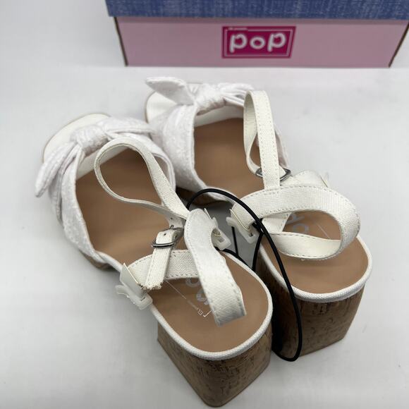 Pop Womens Giving Heeled Sandals White Size 11M - Picture 5 of 10
